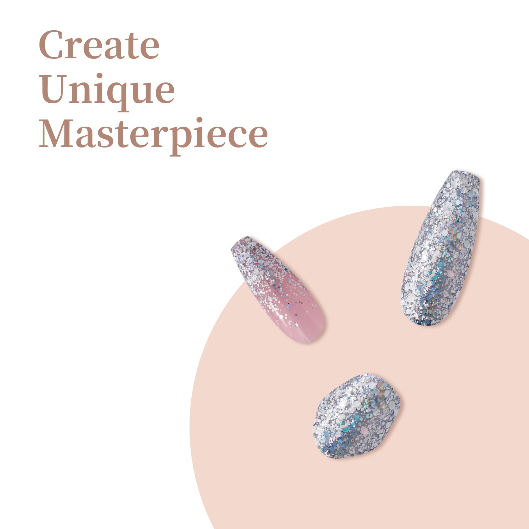 MAYCHAO 15ML Silver Glitter Gel Nail Polish 1Pc Sparkle Silver Glitter Gel Polish Soak Off UV LED Nail Polish Nail Art Starter Manicure Salon DIY at Home, 0.5 OZ