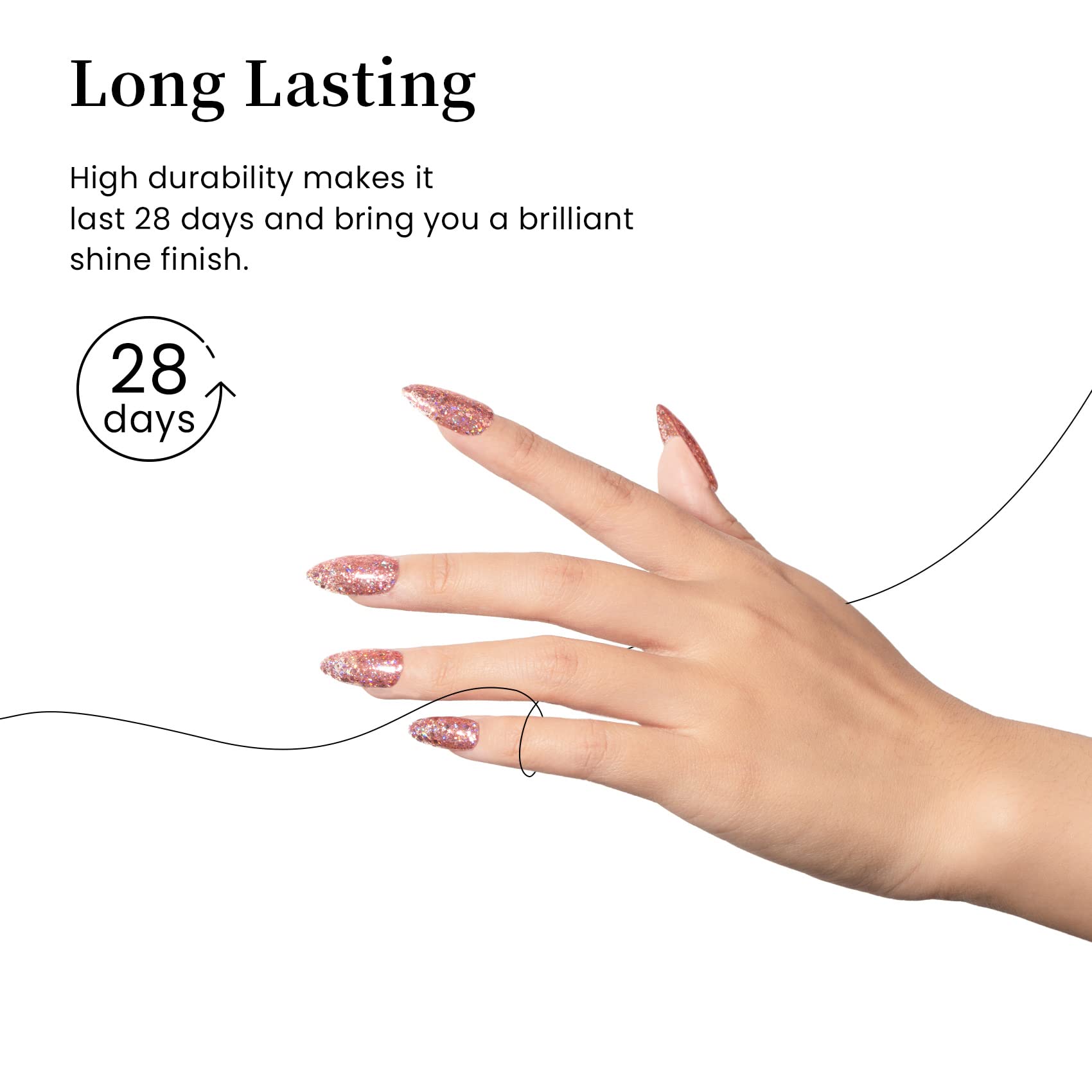 MAYCHAO Glossy Gel Top Coat, 15ml No Wipe Diamond Shine Top Coat Soak Off Nail Lamp Gel Nail Polish Glossy Finish Long Lasting for Home Nail DIY Manicure, 0.5 OZ