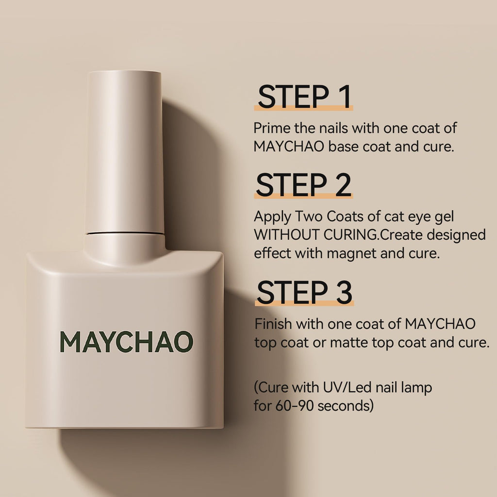 MAYCHAO 15ML Cat Eye Gel Nail Polish 1Pc Aurora Green Gel Polish with Magnet Soak off Holographic Magnetic Nail Polish for Nail Art Manicure Salon DIY at Home, 0.5 OZ