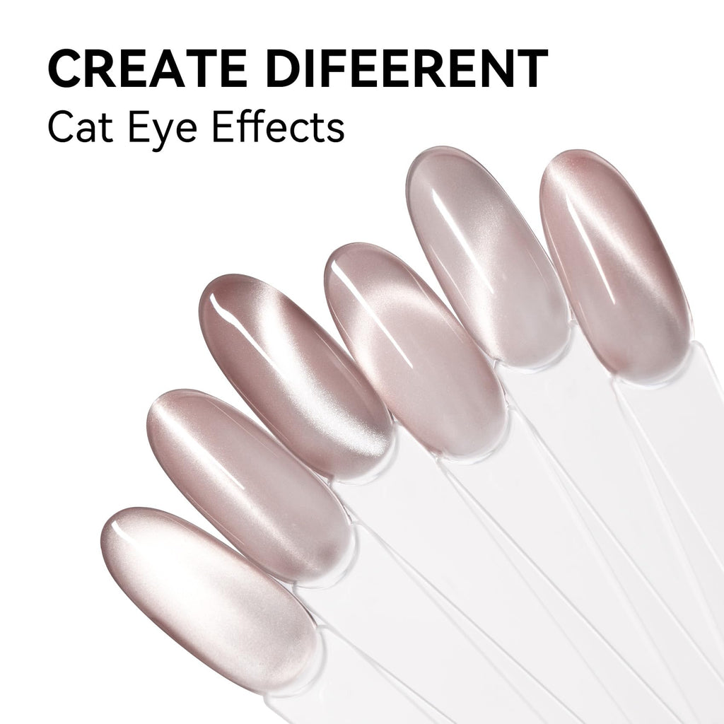 MAYCHAO 15ML Crystal Glassy Nude Cat Eye Gel Nail Polish 1Pc Silk Nude Cat Eye Gel Polish with Magnet Soak off Holographic Magnetic Nail Polish for Nail Art Manicure Salon DIY at Home, 0.5 OZ