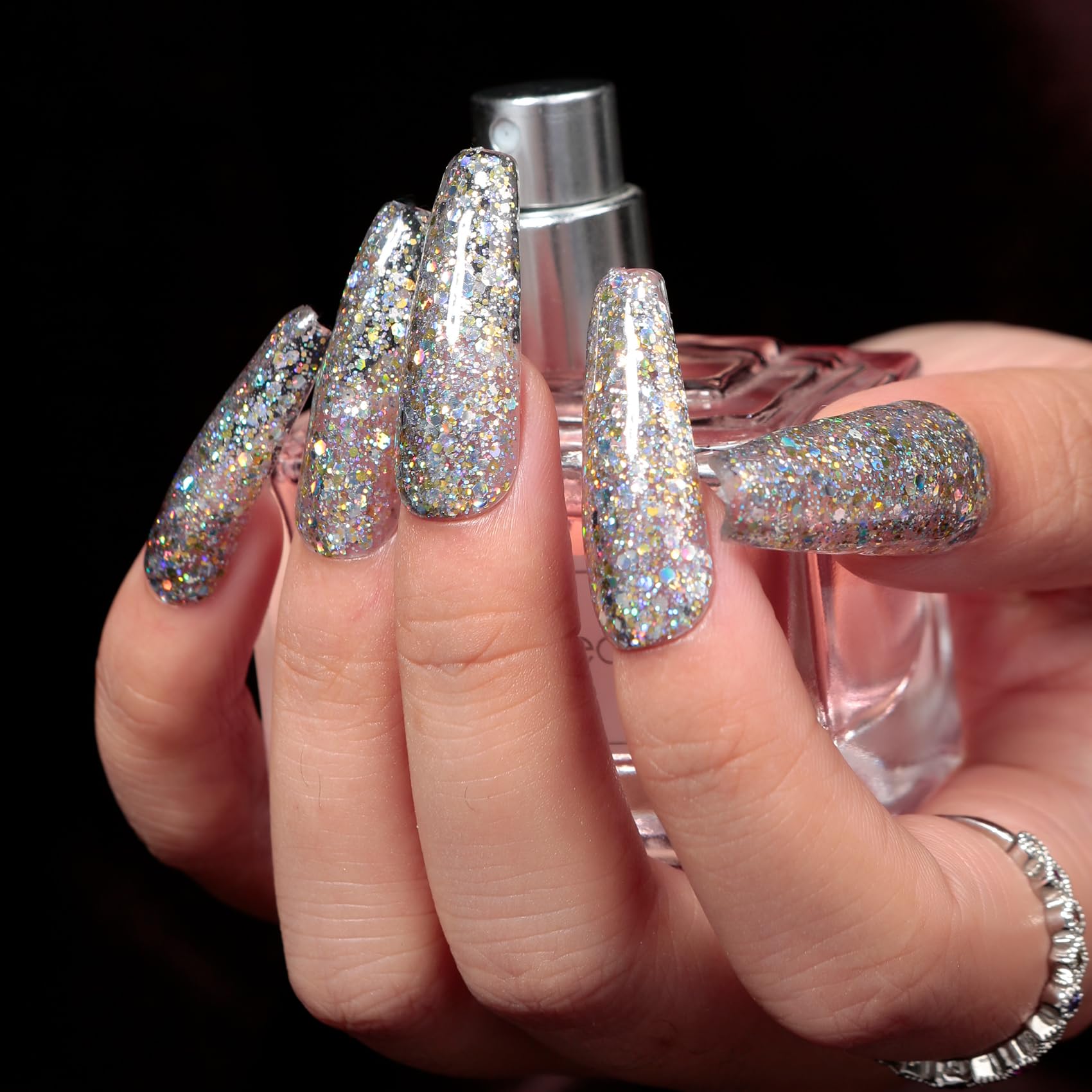 MAYCHAO 15ML Stellar Glitter Gel Nail Polish 1Pc Stella Glitter Gel Polish Soak Off UV LED Nail Polish Nail Art Starter Manicure Salon DIY at Home, 0.5 OZ