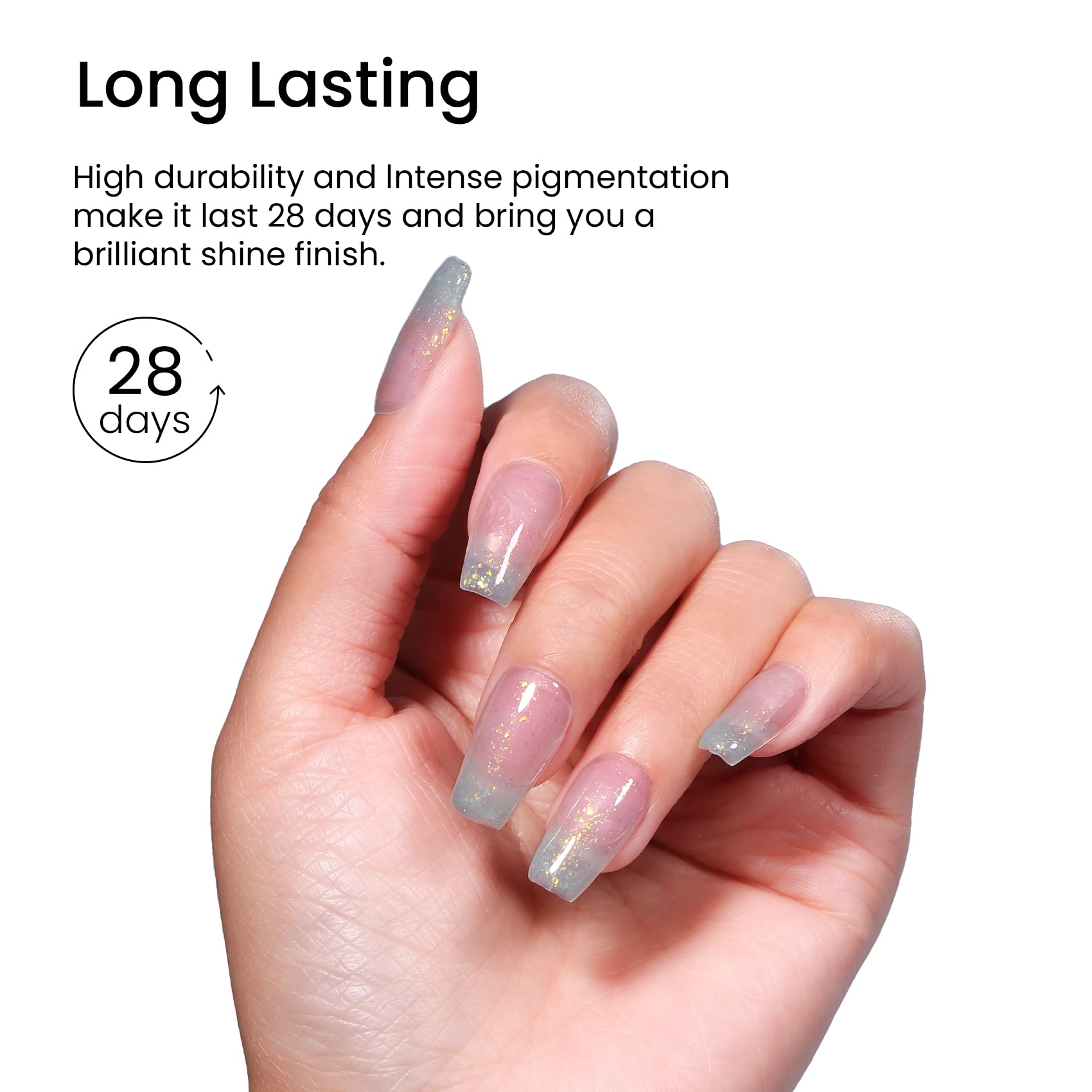 MAYCHAO 15ML Light Green Glitter Gel Nail Polish 1Pc Green Shimmer Gel Polish Soak Off UV LED Nail Polish Nail Art Starter Manicure Salon DIY at Home, 0.5 OZ
