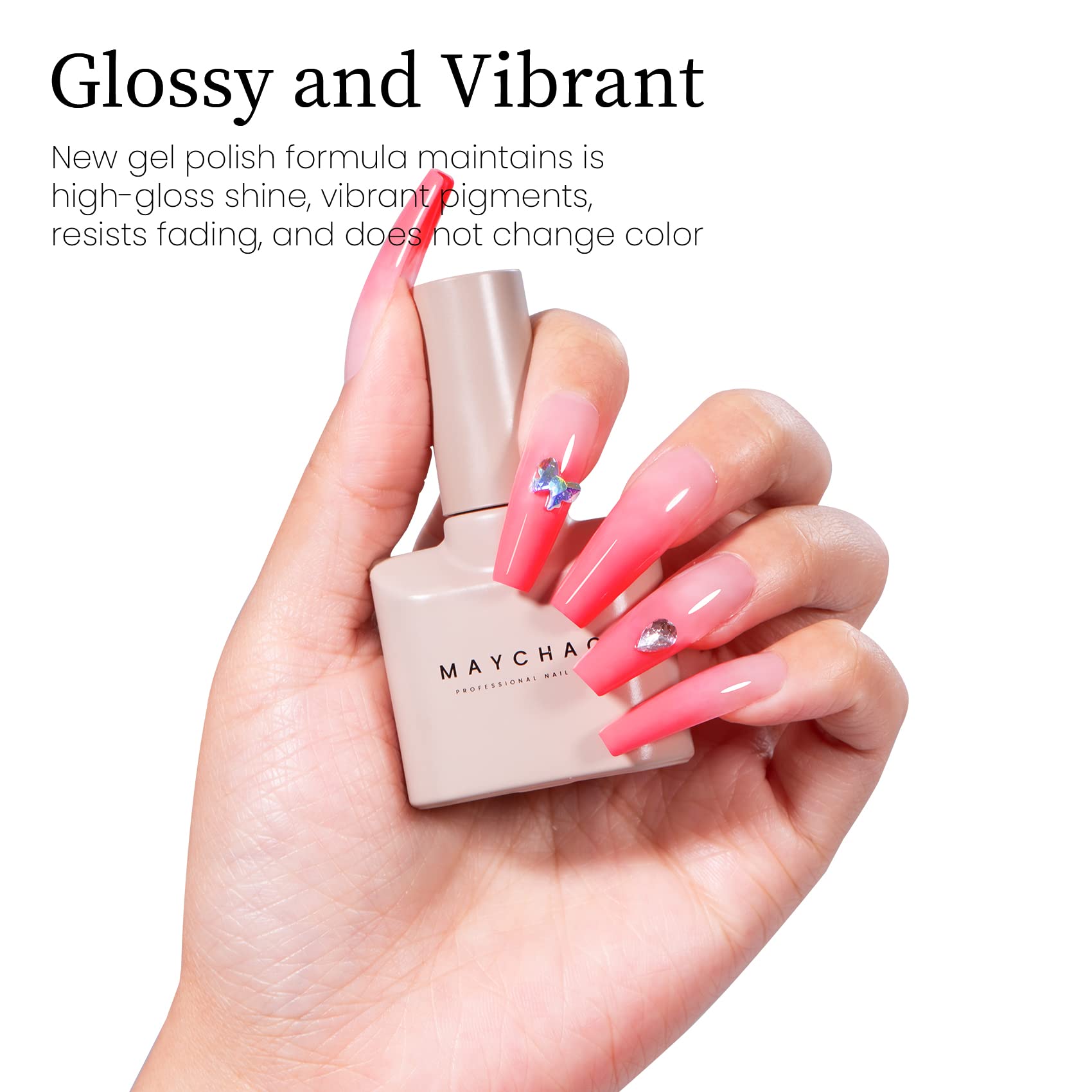 MAYCHAO 15ML Pink Gel Nail Polish 1Pc Pink Lemonade Gel Polish Soak Off UV LED Nail Polish Nail Art Starter Manicure Salon DIY at Home, 0.5 OZ