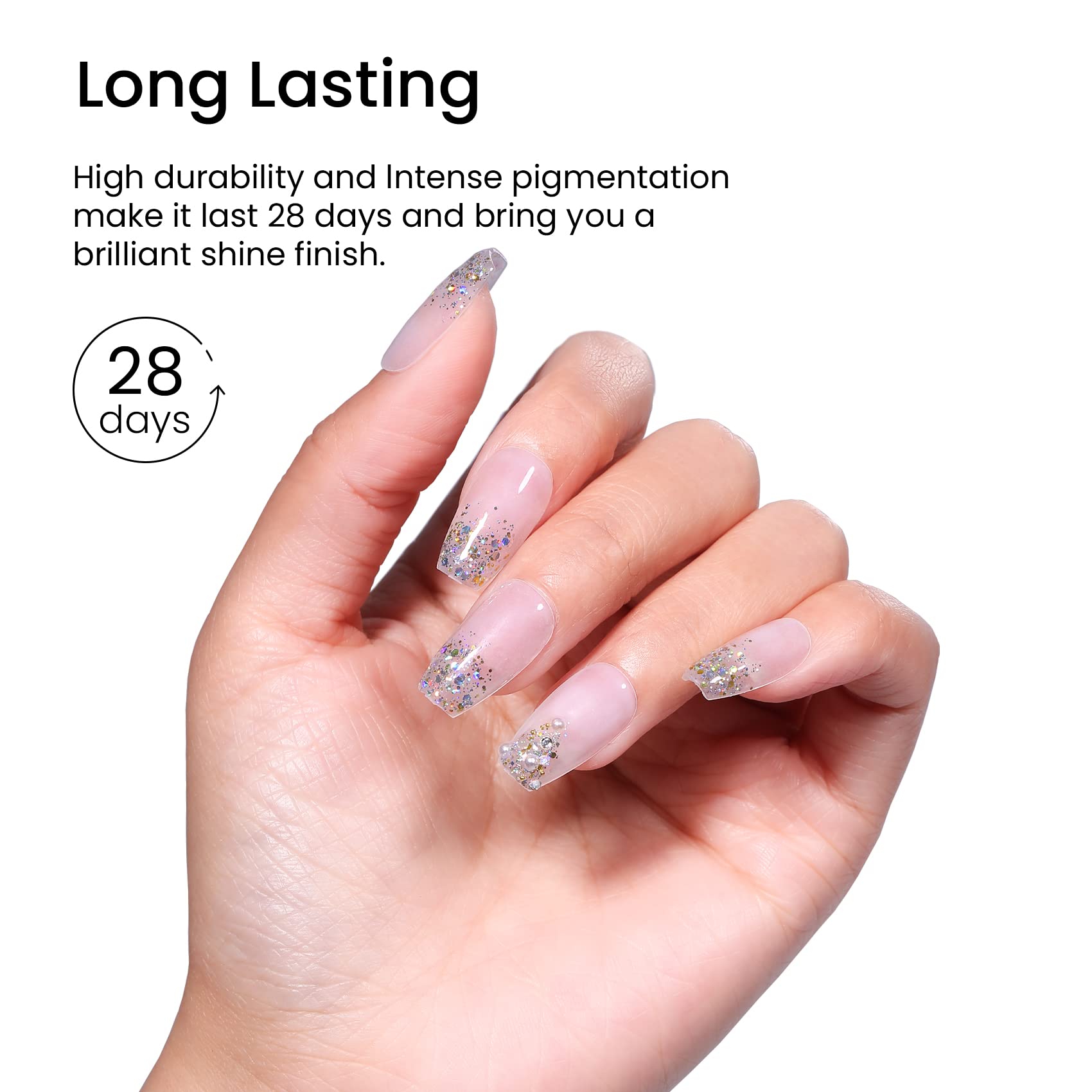 MAYCHAO 15ML Stellar Glitter Gel Nail Polish 1Pc Stella Glitter Gel Polish Soak Off UV LED Nail Polish Nail Art Starter Manicure Salon DIY at Home, 0.5 OZ