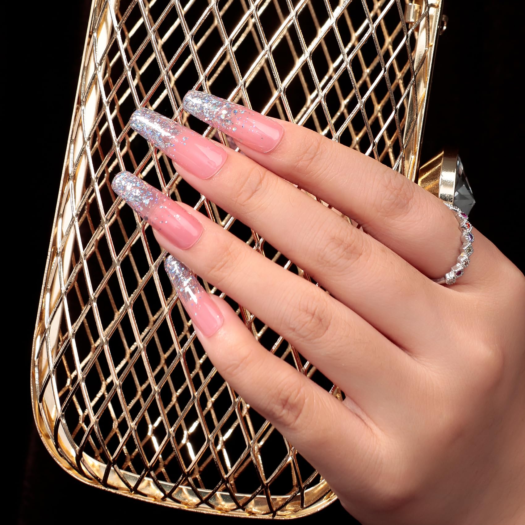 MAYCHAO 15ML Silver Glitter Gel Nail Polish 1Pc Sparkle Silver Glitter Gel Polish Soak Off UV LED Nail Polish Nail Art Starter Manicure Salon DIY at Home, 0.5 OZ